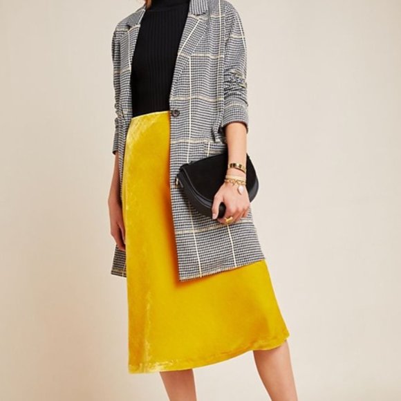 NWT Anthropologie Kelly Velvet Midi Skirt - Picture 4 of 6